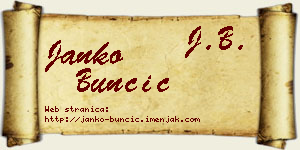 Janko Bunčić vizit kartica